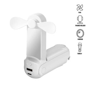 Archie 5-in-1 Powerbank Fan with Torch & Mirror | Corporate Gifts UAE
