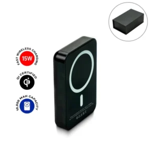 MagSafe Wireless Power Bank 10,000mAh with Light-Up Logo – 15W Fast Charging Magnetic Charger