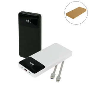 10,000mAh Power Bank with LED Display & Built-in Type-C Cables – Fast Charging Portable Charger