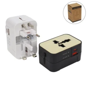 Fast Charging Universal Travel Adapter 20W with Bamboo Finish