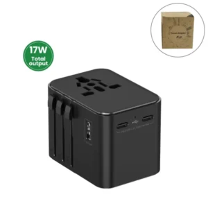 Universal Travel Adapter – 17W | 2 Type-C + 2 USB + AC Port