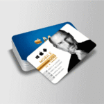 Rounded Corner Gold Foil & Spot UV Velvet Business Cards 760 Mic