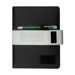 Power Bank Portfolio Folder with 6000mAh Charger & Light-Up Logo – PU Leather Executive Organizer