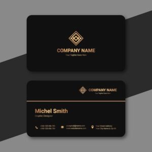 Rounded Corner Gold Foil Business Cards 400gsm – Matt Laminated Full Color