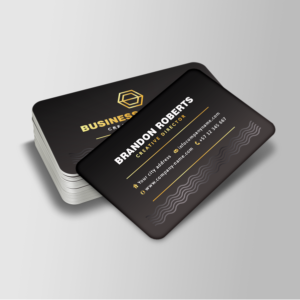 Rounded Corner Gold Foil & Spot UV Business Cards 400gsm – Matt Laminated Full Color