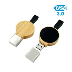 Bamboo Round LED Logo USB 64GB USB 3.0