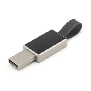 Light-Up Logo Metal USB with Strap 16GB – Matte Silver USB 2.0