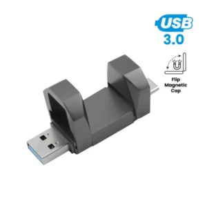 OTG USB Flip Gun Metal 32GB USB 3.0 Type-C with Magnetic Cap