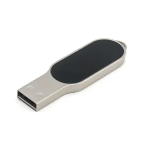 Oval Light-Up Logo USB 16GB – Matte Silver Metal USB 2.0